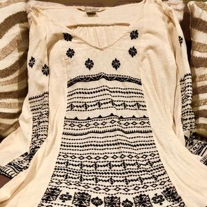 Lucky Brand Embroidered Peasant Top